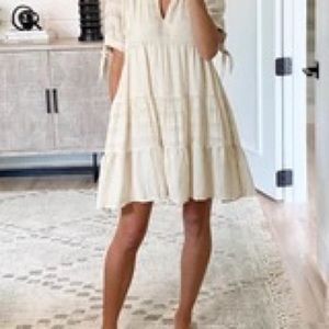 Tiered linen dress